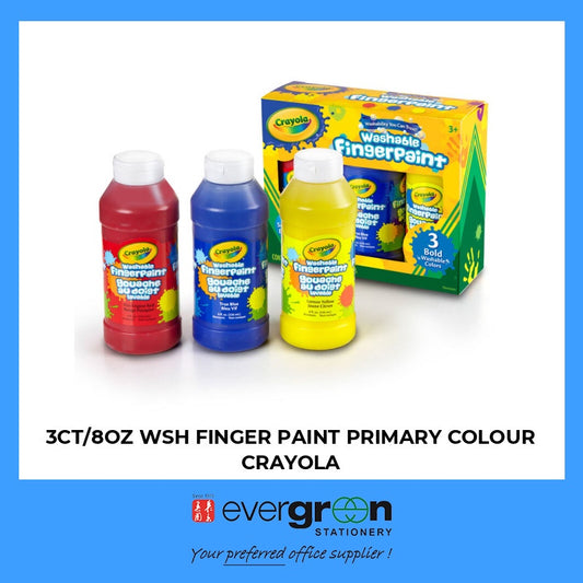 3CT/8OZ WSH FINGER PAINT PRIMARY COLOUR CRAYOLA