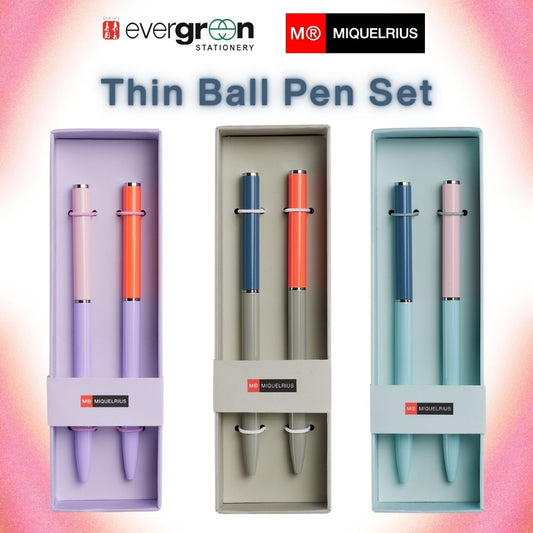 [SG] APLI Thin Ballpen Set [Evergreen Stationery]