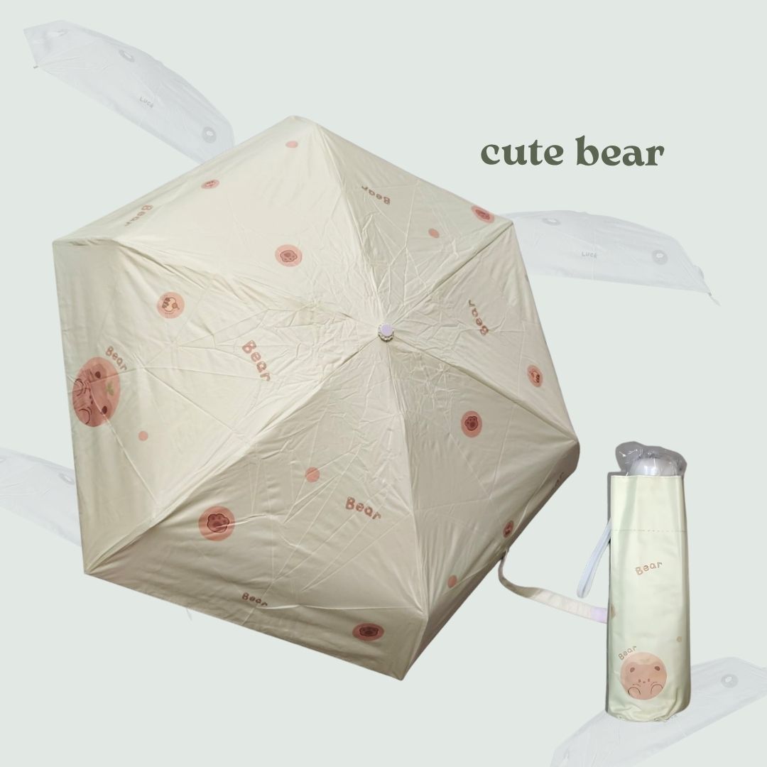 [SG] Cute Animal Designs Vinyl UV-Blocking Lightweight Pocket Umbrella [Evergreen Stationery]