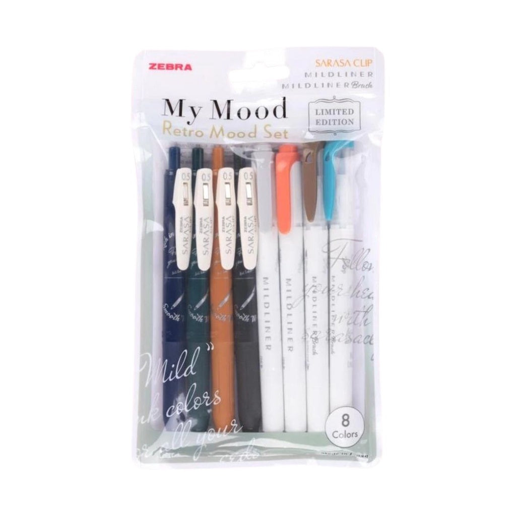 [SG] [LIMITED EDITION] ZEBRA My Mood Bright Mood / Natural Mood / Retro Mood 8C Set [Evergreen Stationery]