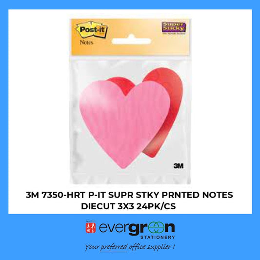 3M 7350-HRT P-IT SUPR STKY PRNTED NOTES DIECUT 3X3 24PK/CS
