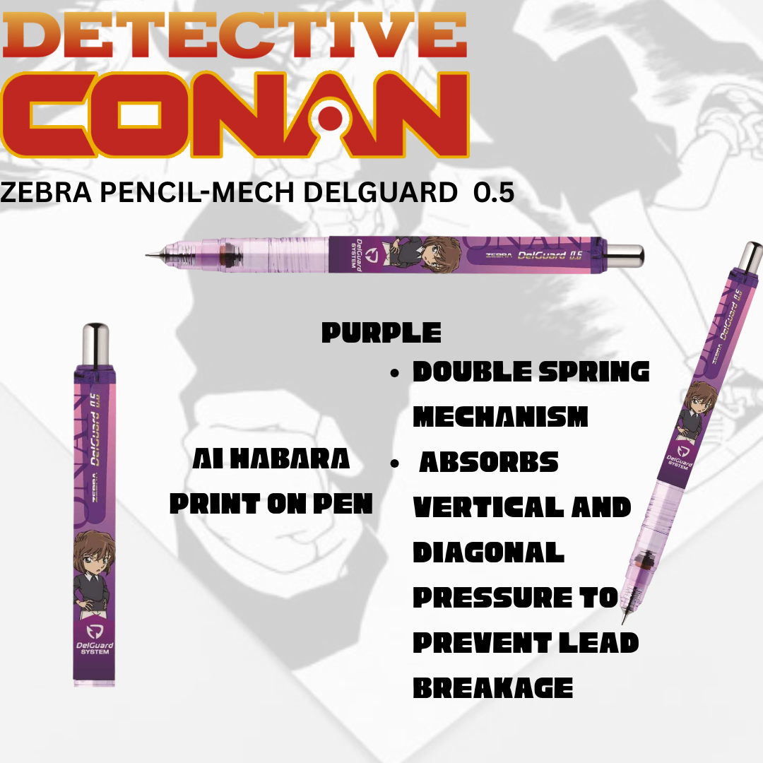 Zebra Delguard Detective Conan Limited Edition Individual 0.5mm Mechanical Pencil | Anime Lovers