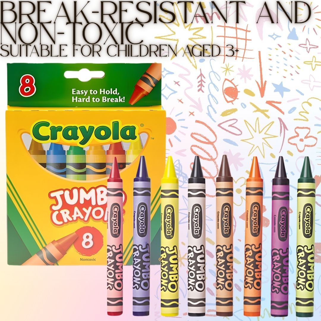 [SG] Crayola Jumbo Crayons 8 Colours [Evergreen Stationery]