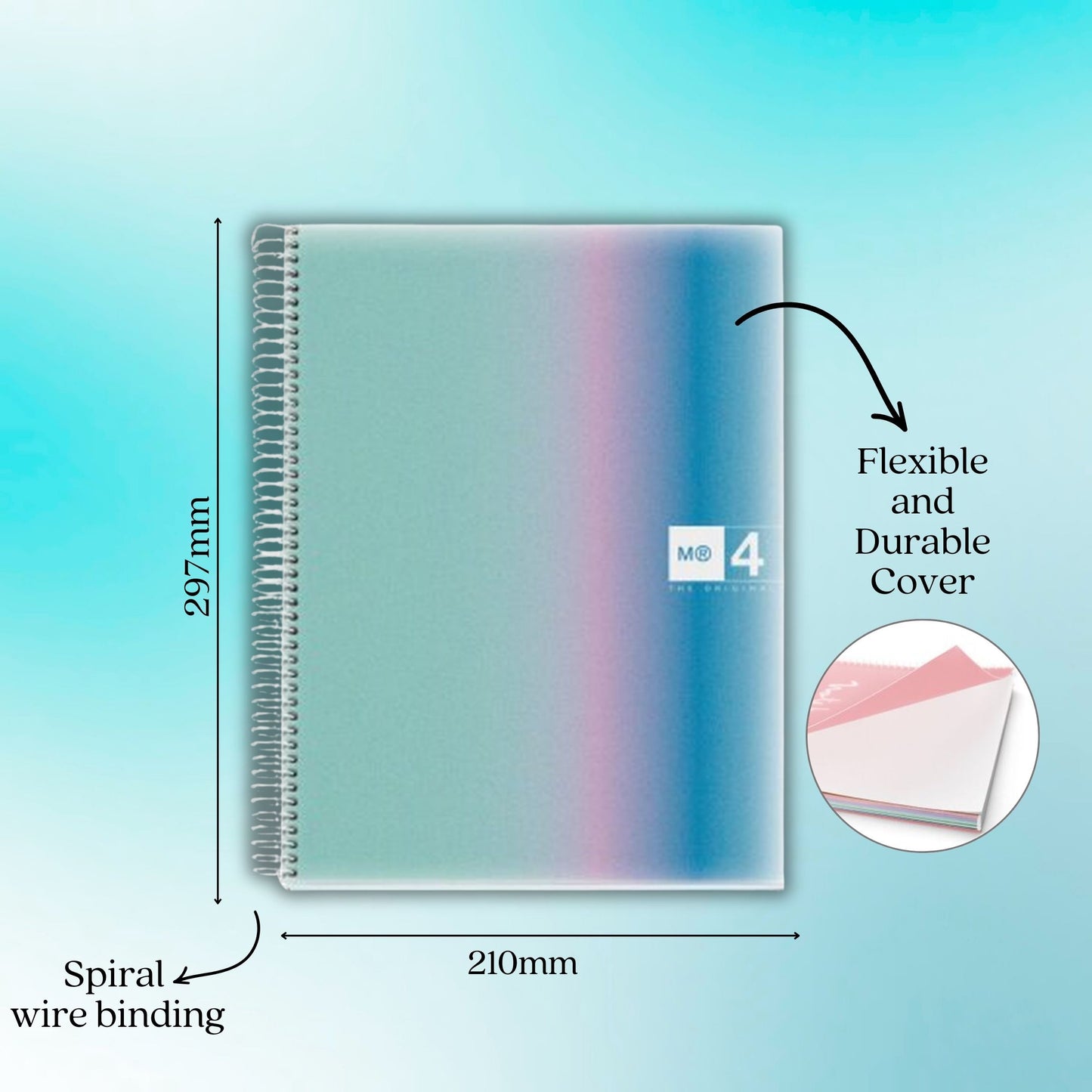 [SG] APLI MIQUELRIUS A4 Spiral Bound Notebook | Aurora Series [Evergreen Stationery]