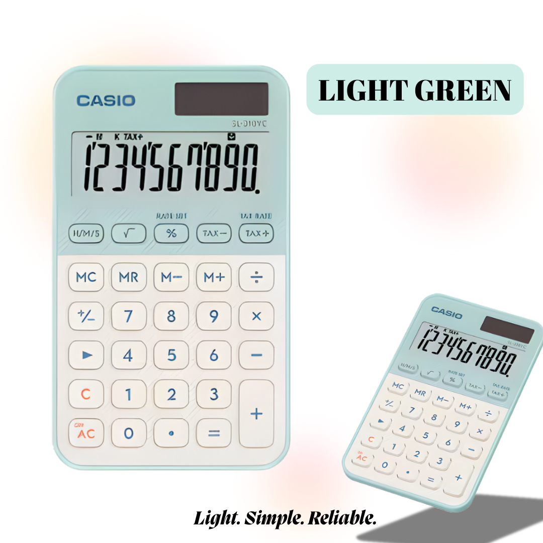 [SG] Casio SL-310YC 10-Digit Pocket Calculator | Portable & Colorful [Evergreen Stationery]