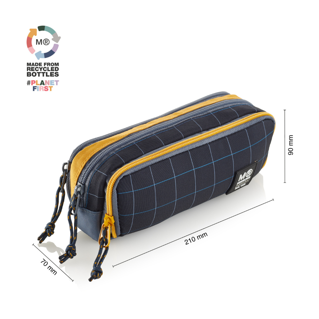 [SG] APLI Recycled Rider SQ 3-Compartment Pencil Organiser Case [Evergreen Stationery]