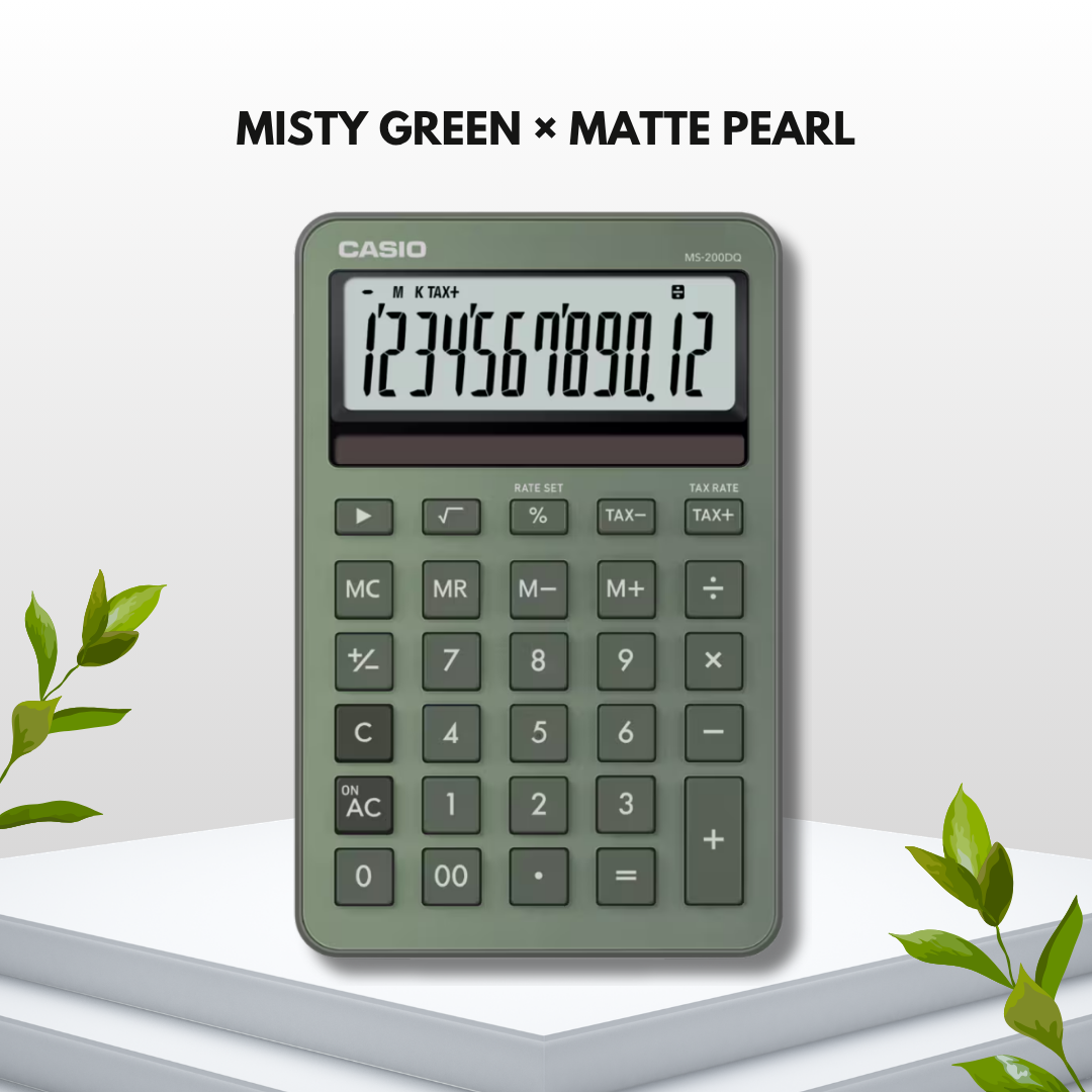[SG] CASIO MS-200DQ Series calculator with 12-digit display and solar power [Evergreen Stationery]