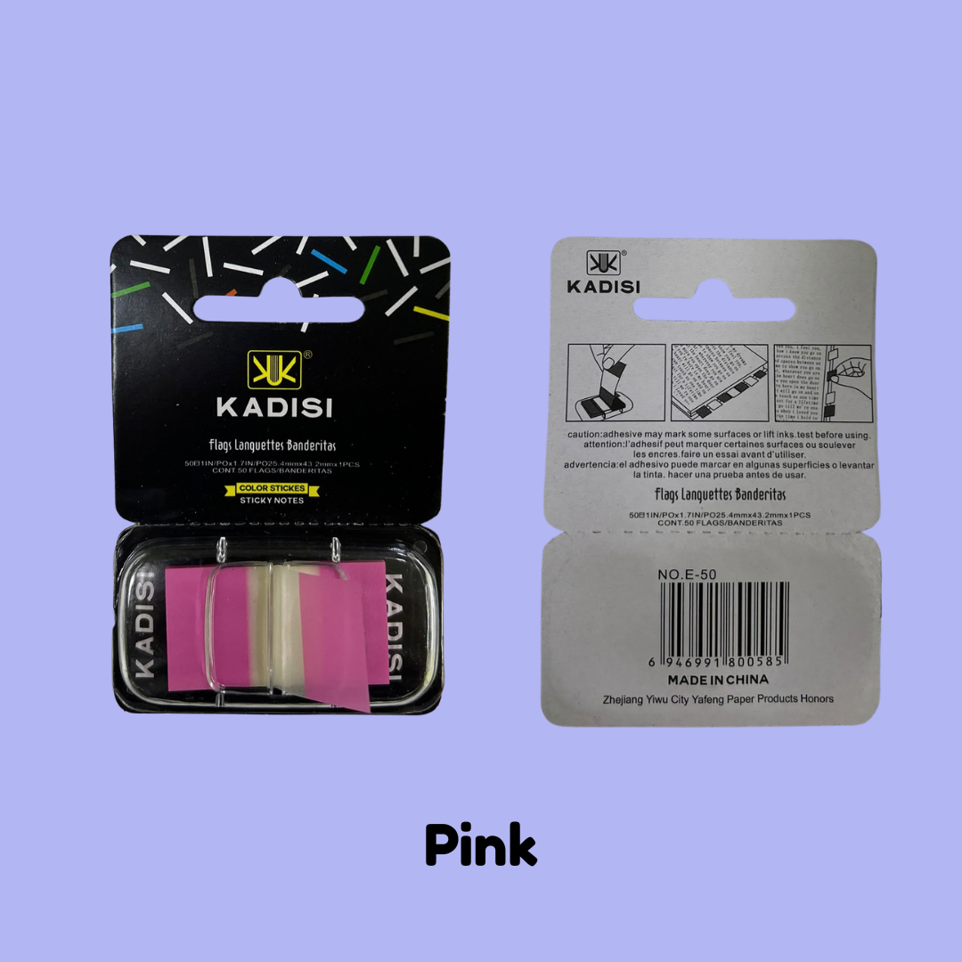 Sticky Colored Note Flags 1" × 1.75" |50 Sheets/Dispenser|Blue|Orange|Pink|Yellow|Green