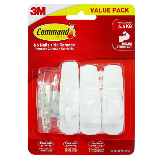 [SG] COMMAND™ 17012-8VP 8 MIXED HOOKS VP 2P/B 6B/C [Evergreen Stationery]
