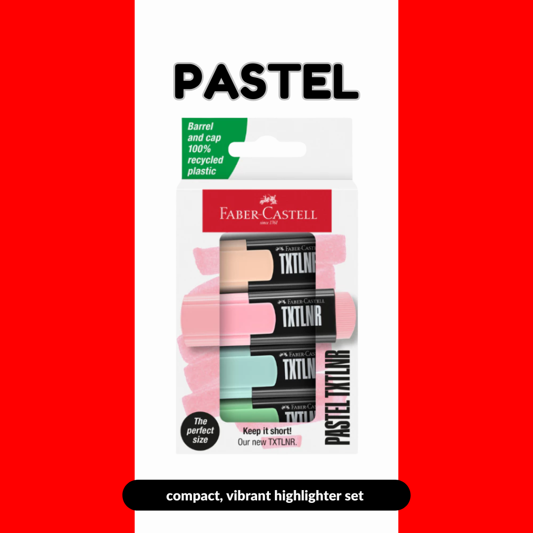 [SG] Faber Castell Textliner Mini Set of 4 Neon/Pastel [Evergreen Stationery]