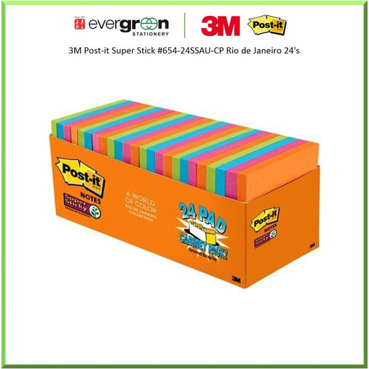 3M Post-it Super Stick #654-24SSAU-CP Rio de Janeiro 24's