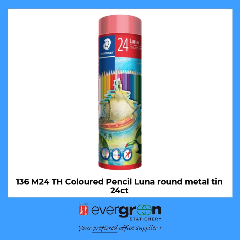 136 TH Coloured Pencil Luna round metal tin