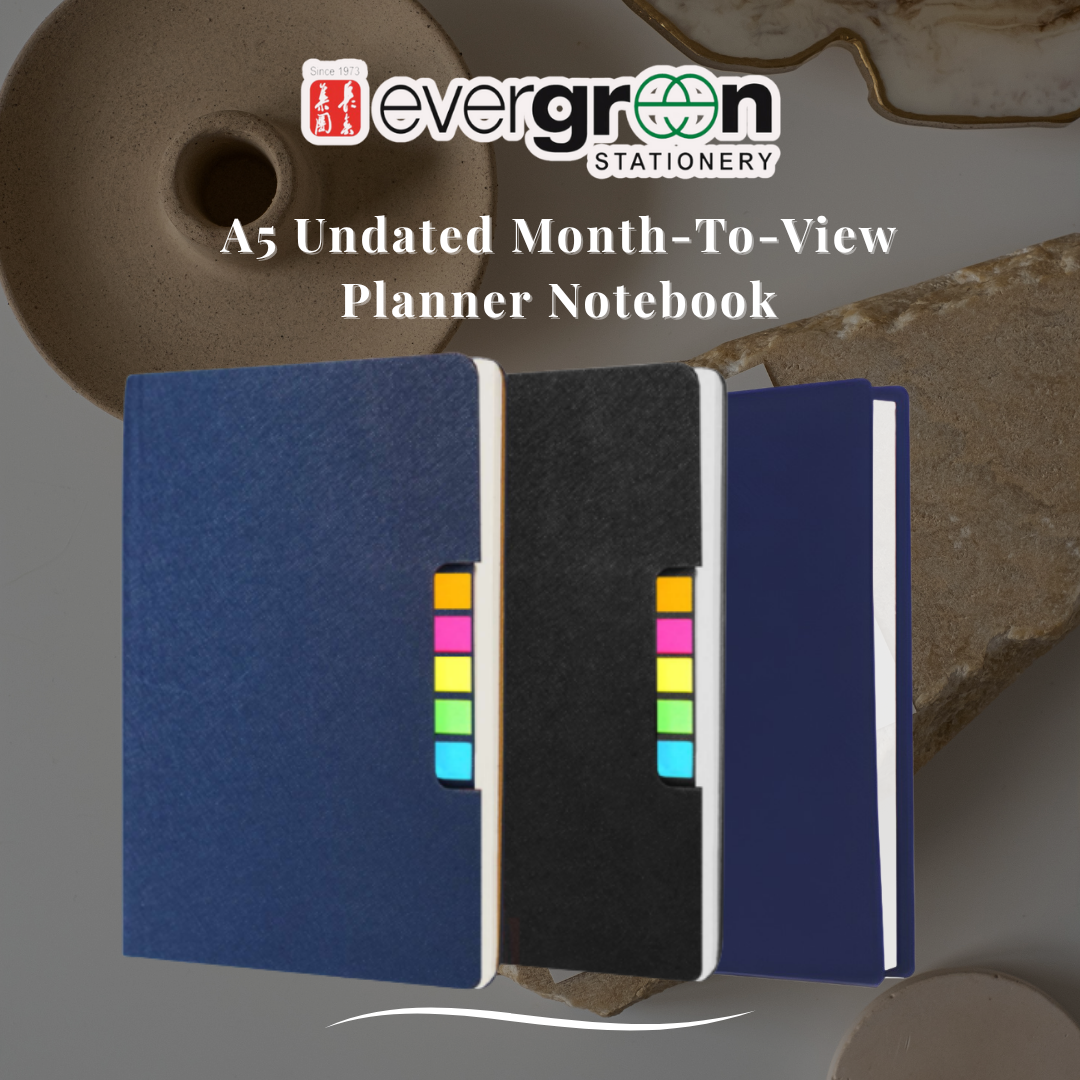 [SG] A5 Jacket/Casebound Undated Month-To-View Planner [Evergreen Stationery]