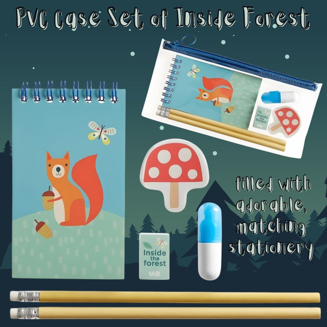 [SG] APLI MIQUELRIUS PVC Case Set of Inside Forest [Evergreen Stationery]