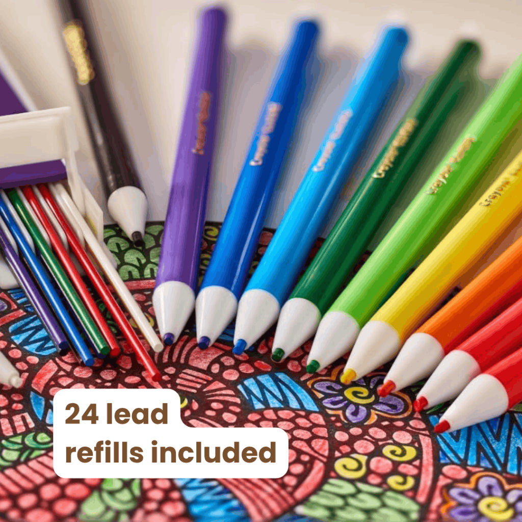 Crayola Clicks Colored Pencils 2.0mm lead | Classics | Neon | Pastels | Colored lead refills included |