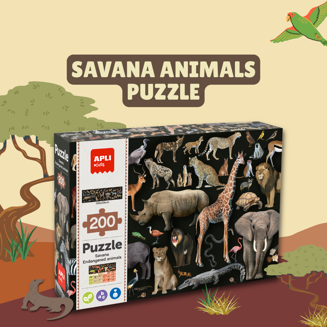 APLI Animal Puzzles | Glow in the Dark Mag Forest | Marine Animals | Savanna Animals | +6 years | Improve concentration | Develop fine motor skills |