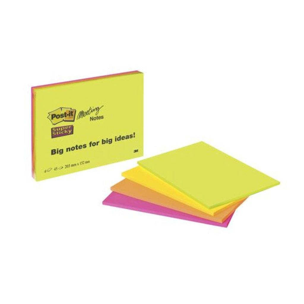 [SG] 3M Post-it Super Sticky Meeting Notes 6845ssp 6"x8" [Evergreen Stationery]