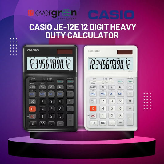[SG] Casio JE-12E 12 Digit Heavy Duty Calculator [Evergreen Stationary]
