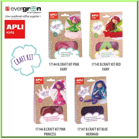 APLI Craft Kits – Lion/Clown/Elephant/Red Fairy/Pink Princess/Blue Mermaid