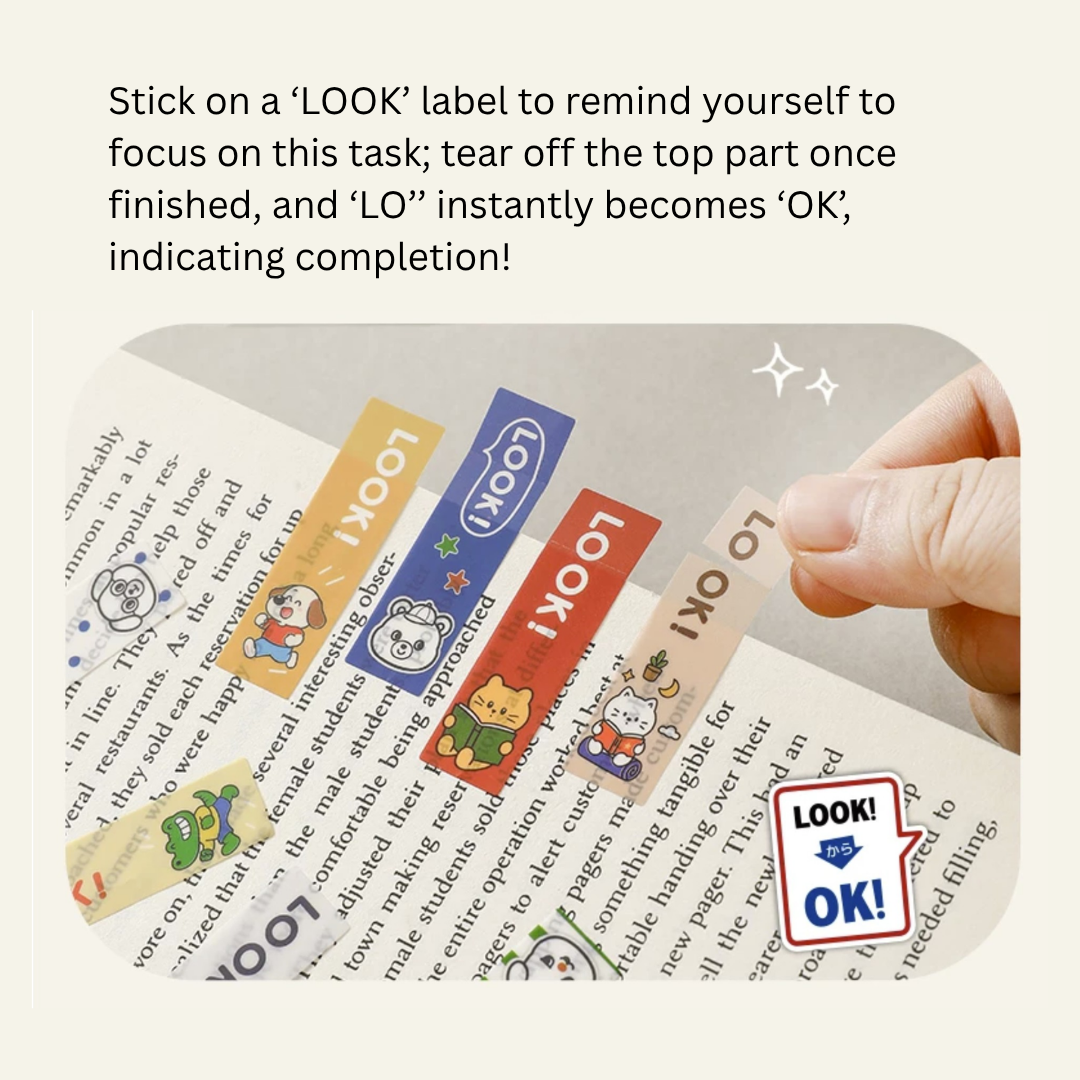 Cute Animal Productivity Sticky Notes Set | 6 designs | Residue-Free Adhesive | Interactive tear-off perforation