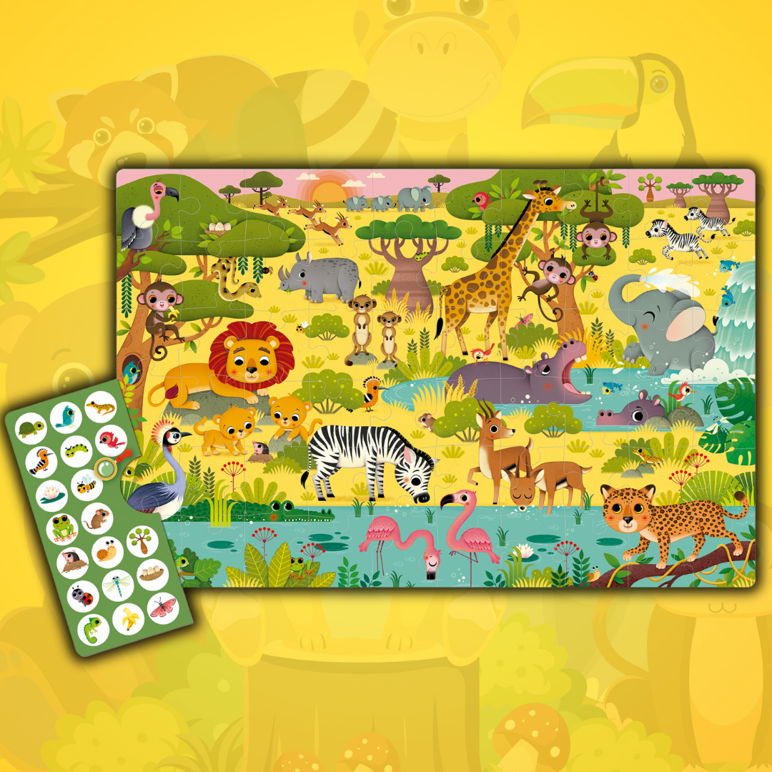 [SG] APLI Kids Observation Savannah Puzzle – 60 Pieces [Evergreen Stationery]