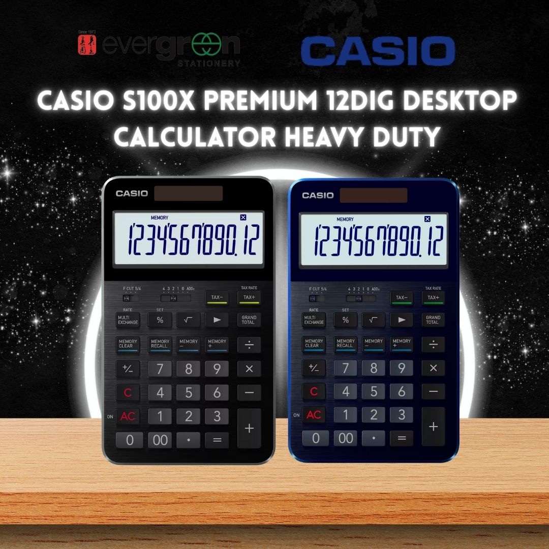 [SG] Casio S100X Premium 12 Digit Heavy Duty Desktop Calculator [Evergreen Stationary]