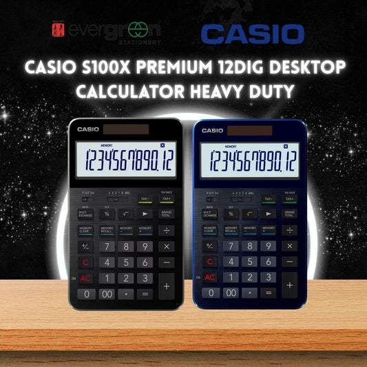 [SG] Casio S100X Premium 12 Digit Heavy Duty Desktop Calculator [Evergreen Stationary]