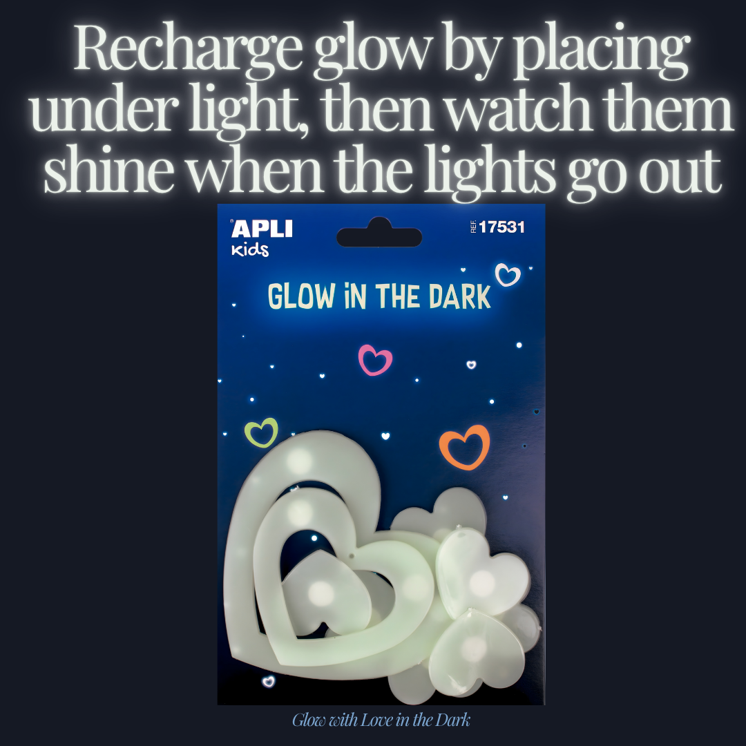 [SG] APLI Glow-in-the-Dark EVA Foam Hearts [Evergreen Stationery]