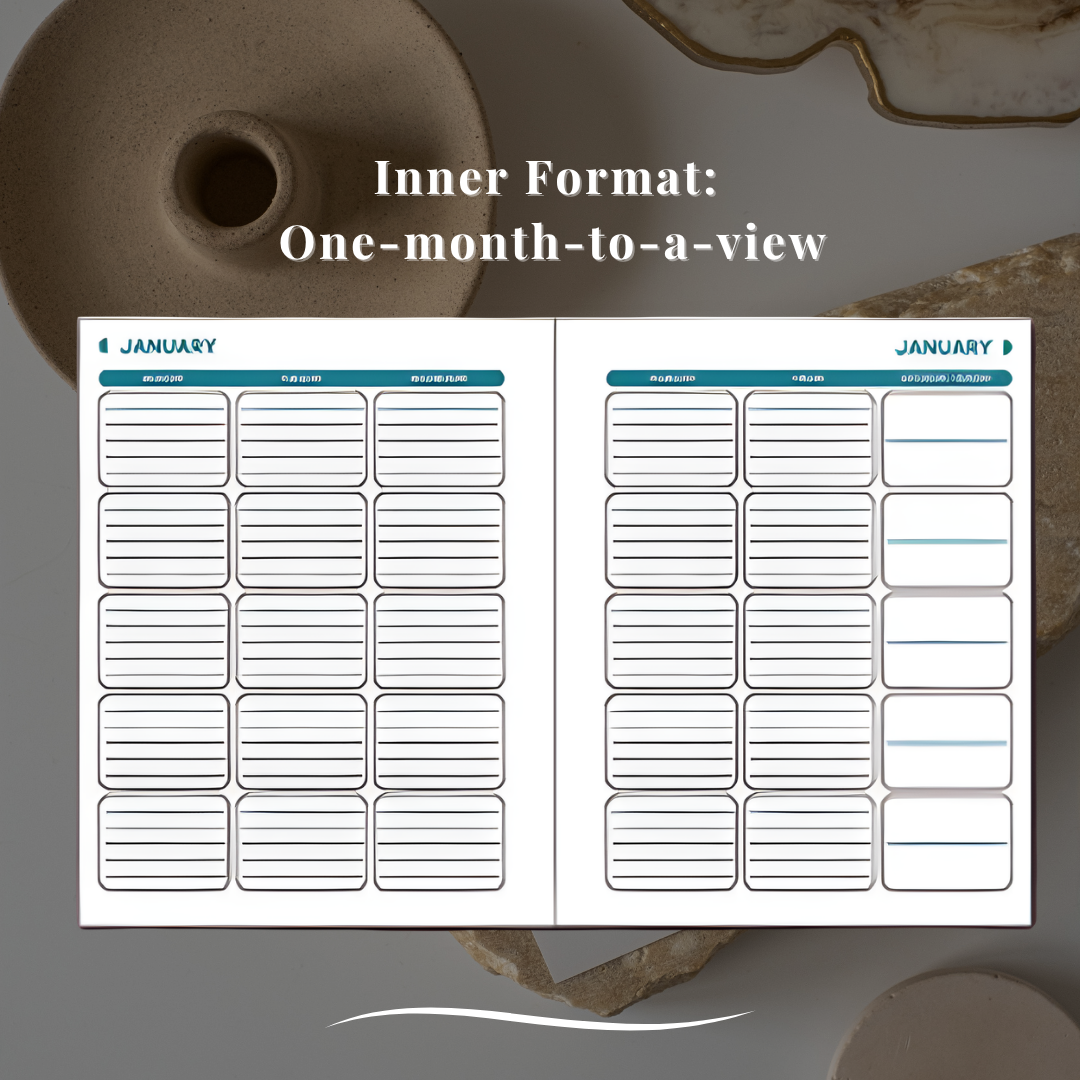 [SG] A5 Jacket/Casebound Undated Month-To-View Planner [Evergreen Stationery]