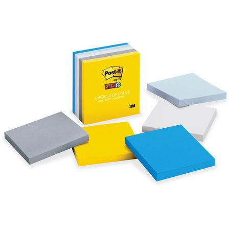 3M Post-it Super Sticky Notes A World of Color Cities Collection --- Rio de Janeiro/New York/Miami Collection 5 pads/pk