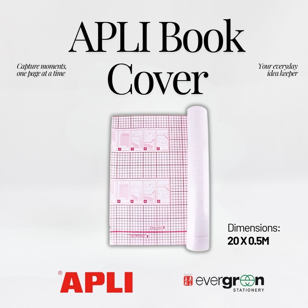 [SG] APLI Removable Self-Adhesive Book Cover [Evergreen Stationery]