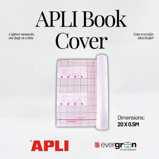 [SG] APLI Removable Self-Adhesive Book Cover [Evergreen Stationery]