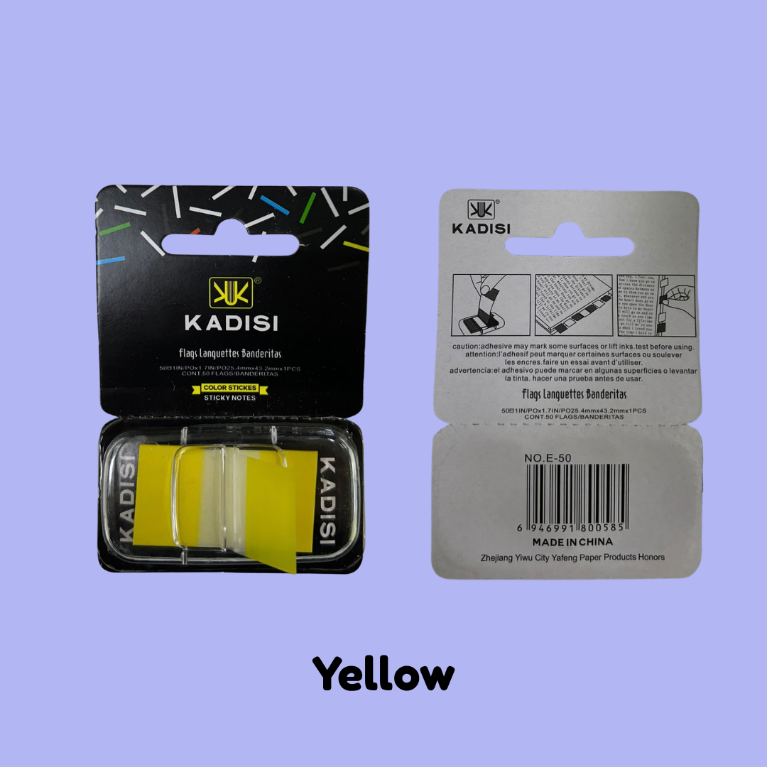 Sticky Colored Note Flags 1" × 1.75" |50 Sheets/Dispenser|Blue|Orange|Pink|Yellow|Green