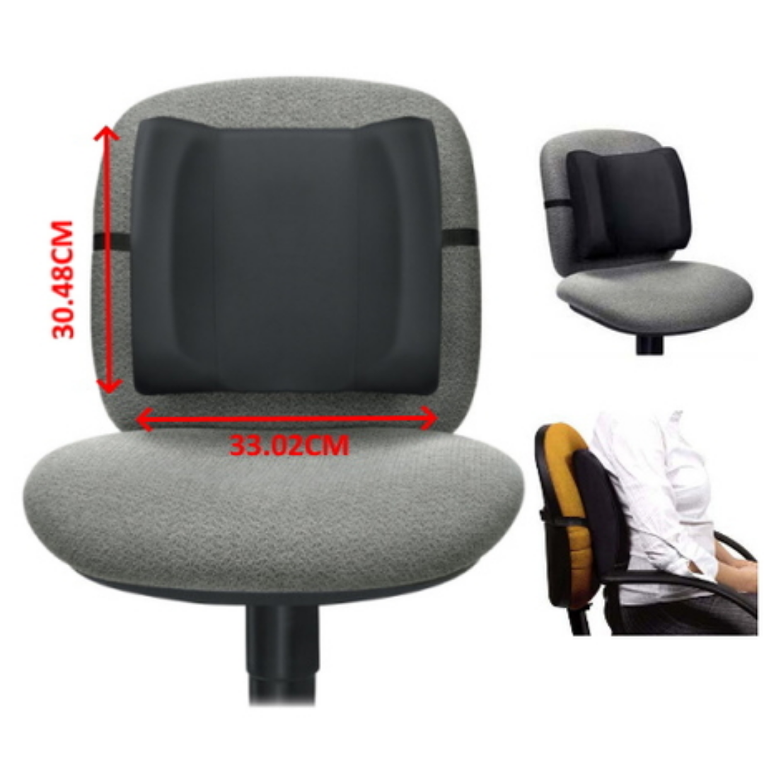 Fellowes High Profile Backrest | High Density Foam | Adjustable Strap | Ergonomic Back Support | Soft Brushed Cover | Black