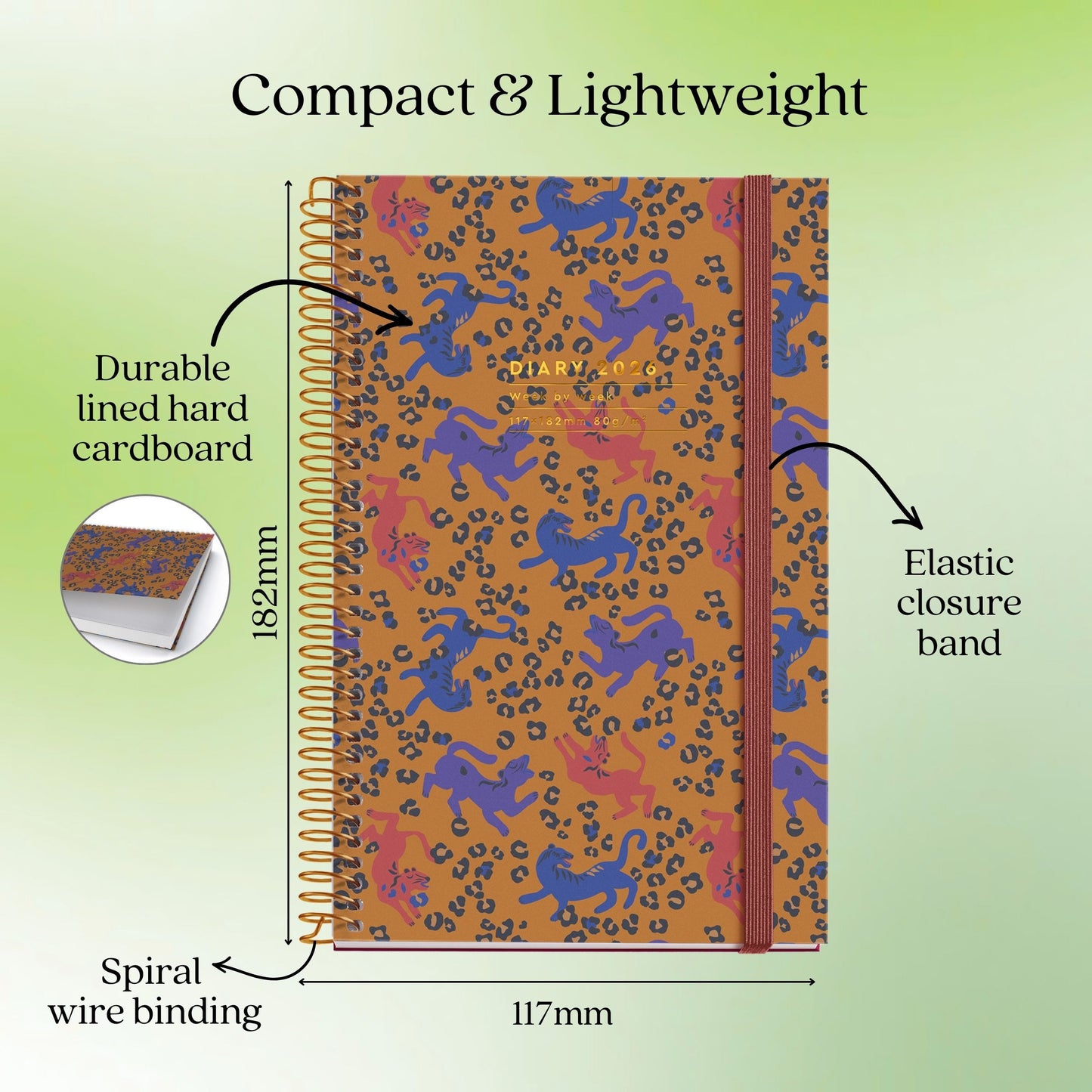 [SG] APLI MIQUELRIUS 2026 A6+ Weekly Hardcover Spiral Bound Planner [Evergreen Stationery]