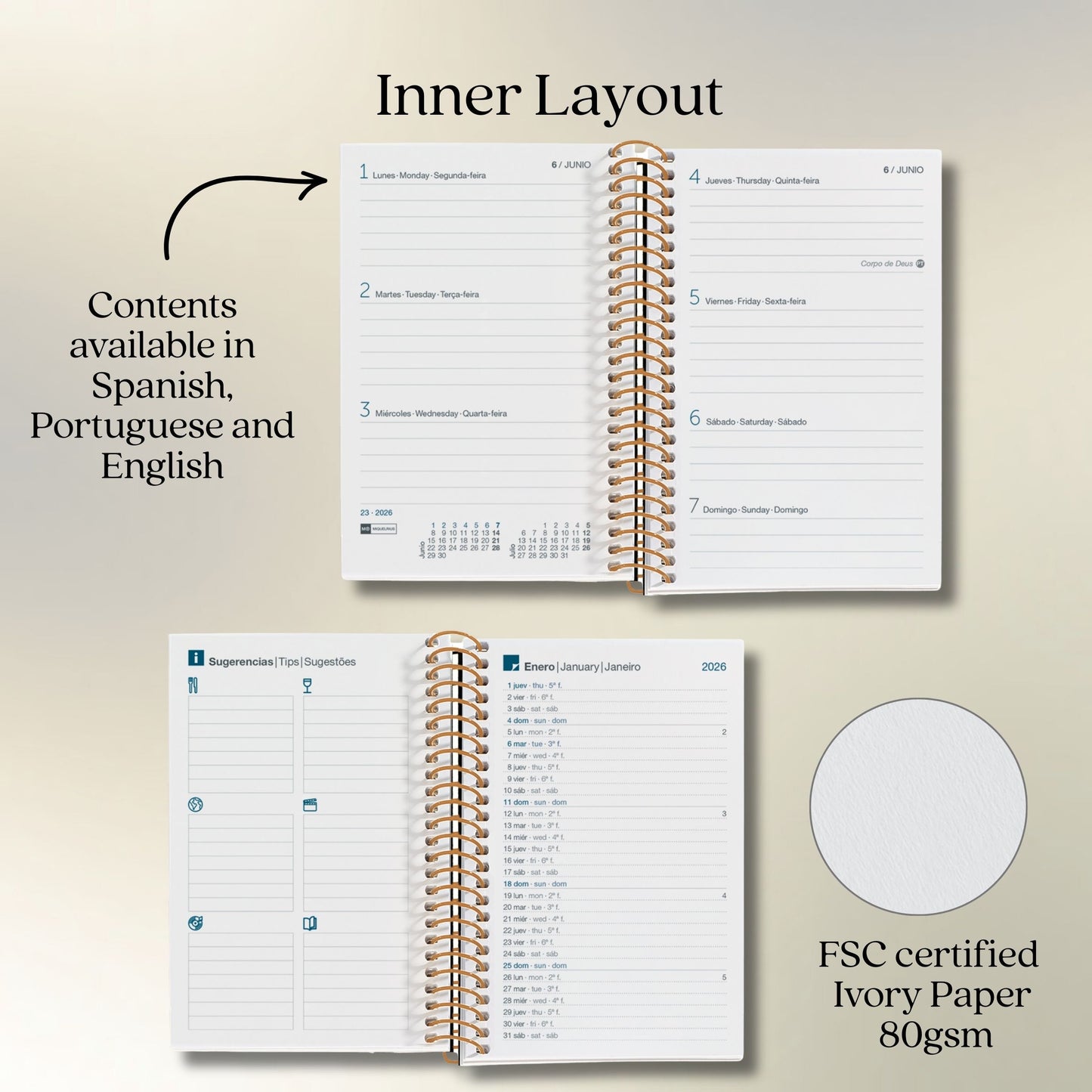 [SG] APLI MIQUELRIUS 2026 Small and Portable Daily Planner [Evergreen Stationery]