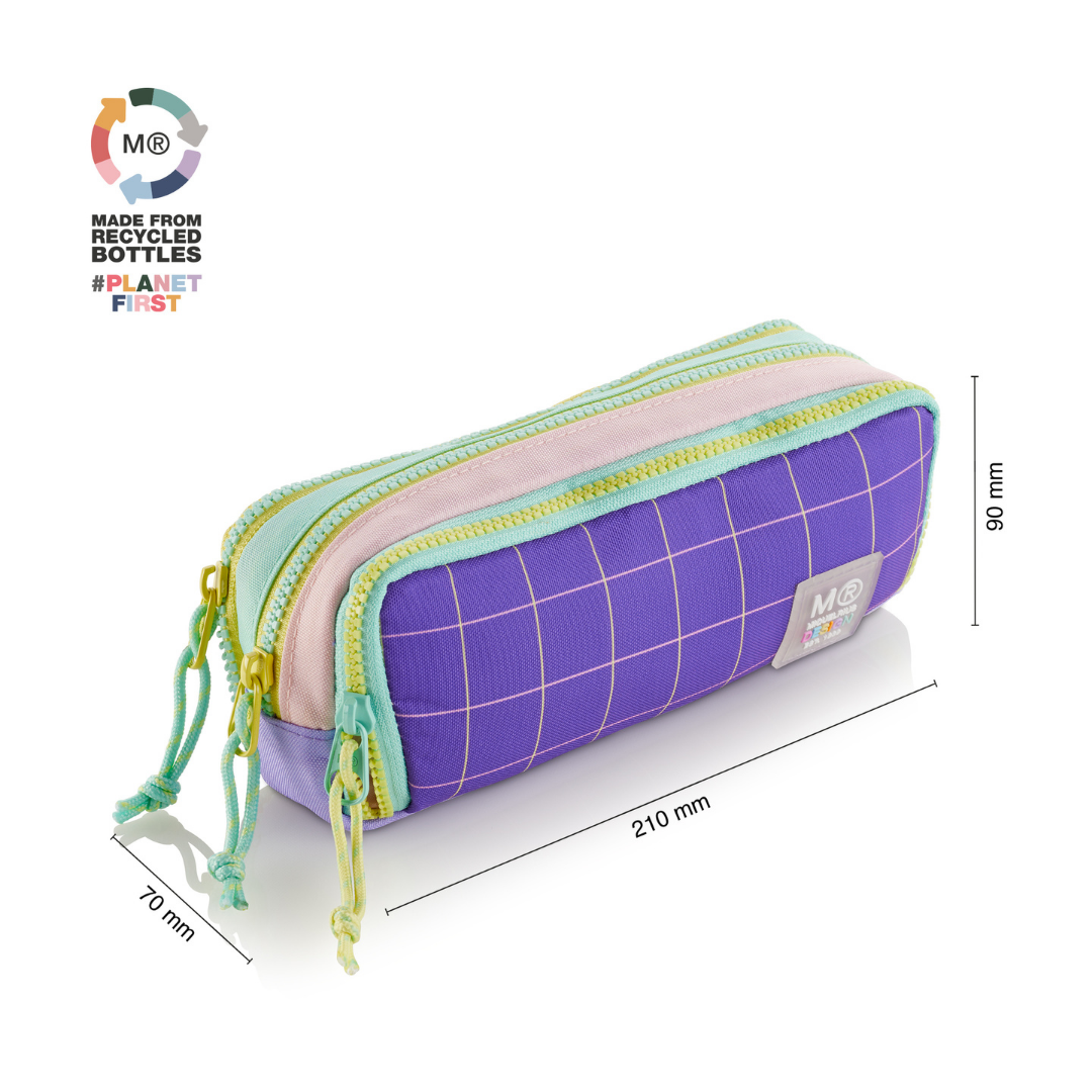 [SG] APLI Recycled Rider SQ 3-Compartment Pencil Organiser Case [Evergreen Stationery]