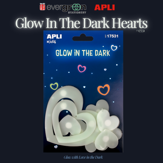 [SG] APLI Glow-in-the-Dark EVA Foam Hearts [Evergreen Stationery]