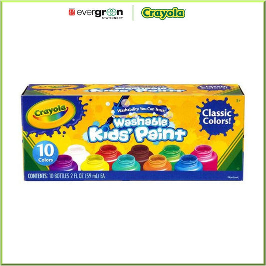 [SG] Crayola Washable Paint 10 Colours Color Bottle Set [Evergreen Stationery]