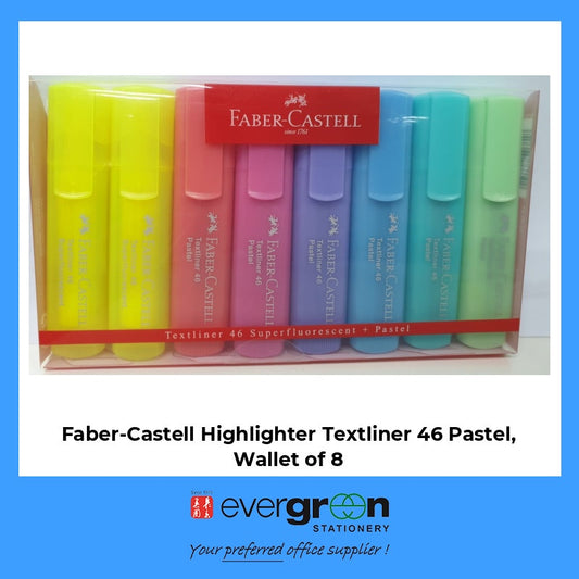 Faber-Castell Highlighter Textliner 46 Pastel, Wallet of 8