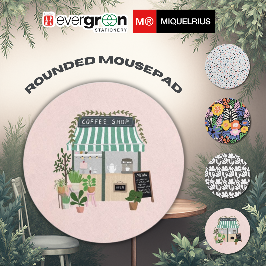 [SG] APLI MIQUELRIUS Rounded Mousepad | Various Designs | 200mm [Evergreen Stationery]