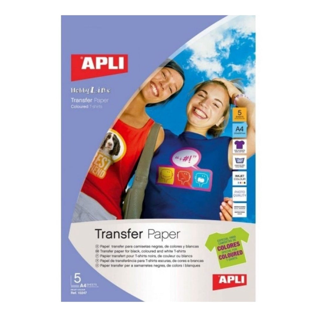 [SG] APLI 10247 Transfer Paper Dark T-Shirt 5s [Evergreen Stationery]