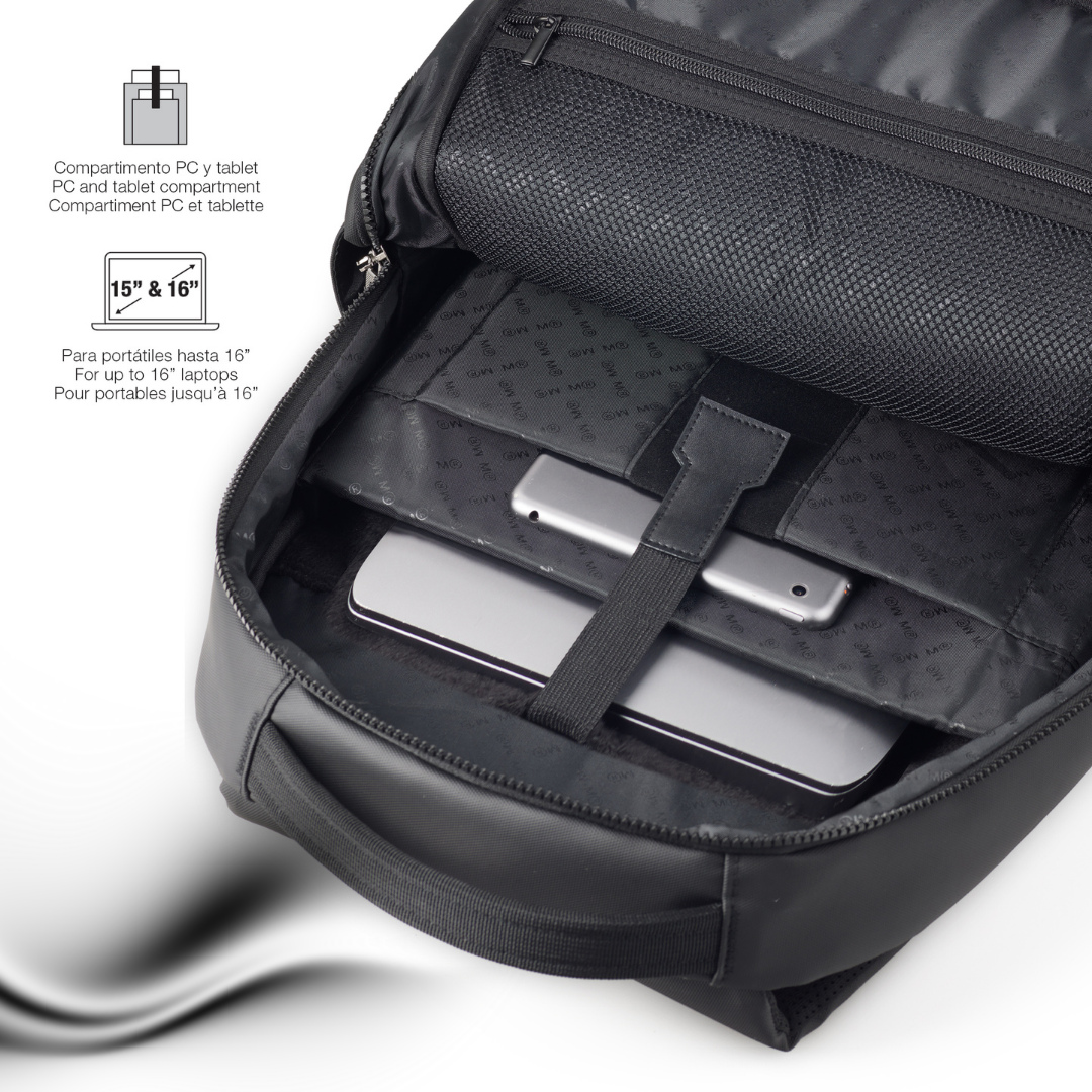 [SG] APLI Black Backpack M – Work & Travel Bag | 22L Capacity | Water-Repellent Finish [Evergreen Stationery]