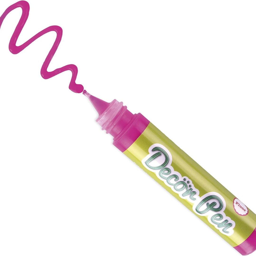 [SG] APLI Decorpen Fluorescent Marker Set – 6 Pack 3D Effect Gel Pens [Evergreen Stationery]