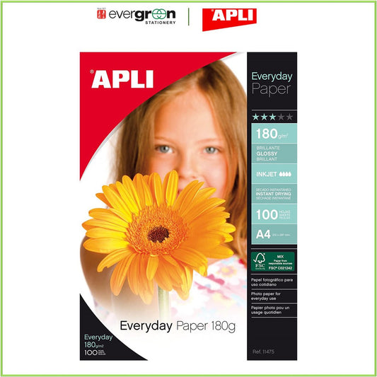 [SG] APLI Everyday Paper A4 180gsm 100 Sheets [Evergreen Stationery]