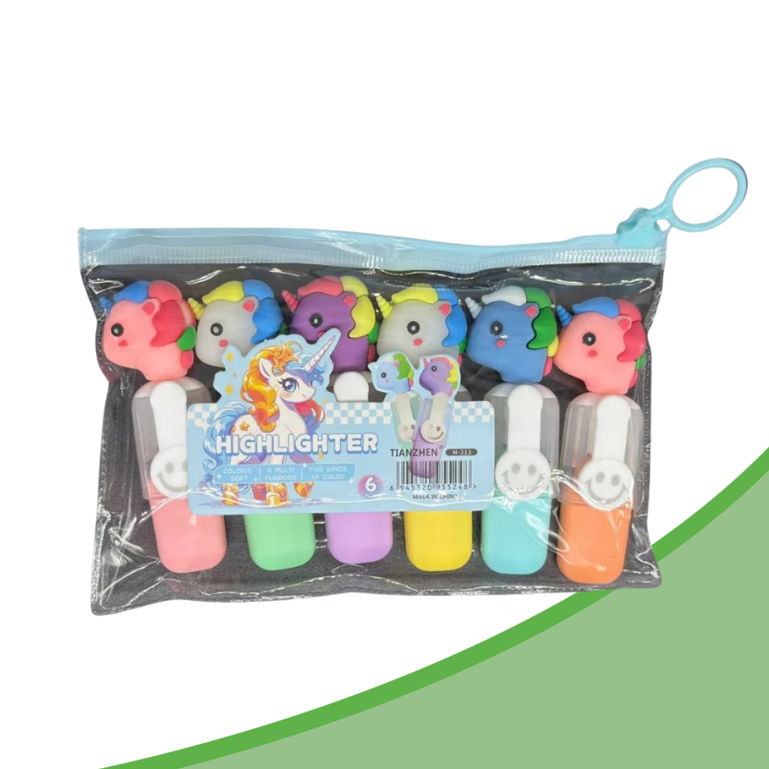 Cute Kids Stationery Gift Set | Unicorn / Sea Animals Themed | Stationery Set + Highlighter + Correction Tape