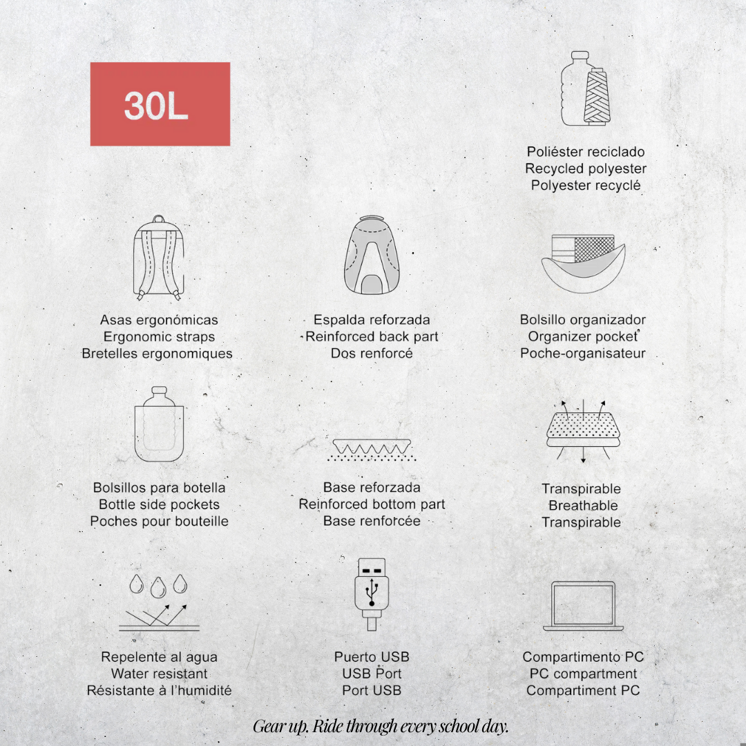 [SG] APLI Recycled Berlin Backpack – 3 Compartments | Rider Design [Evergreen Stationery]