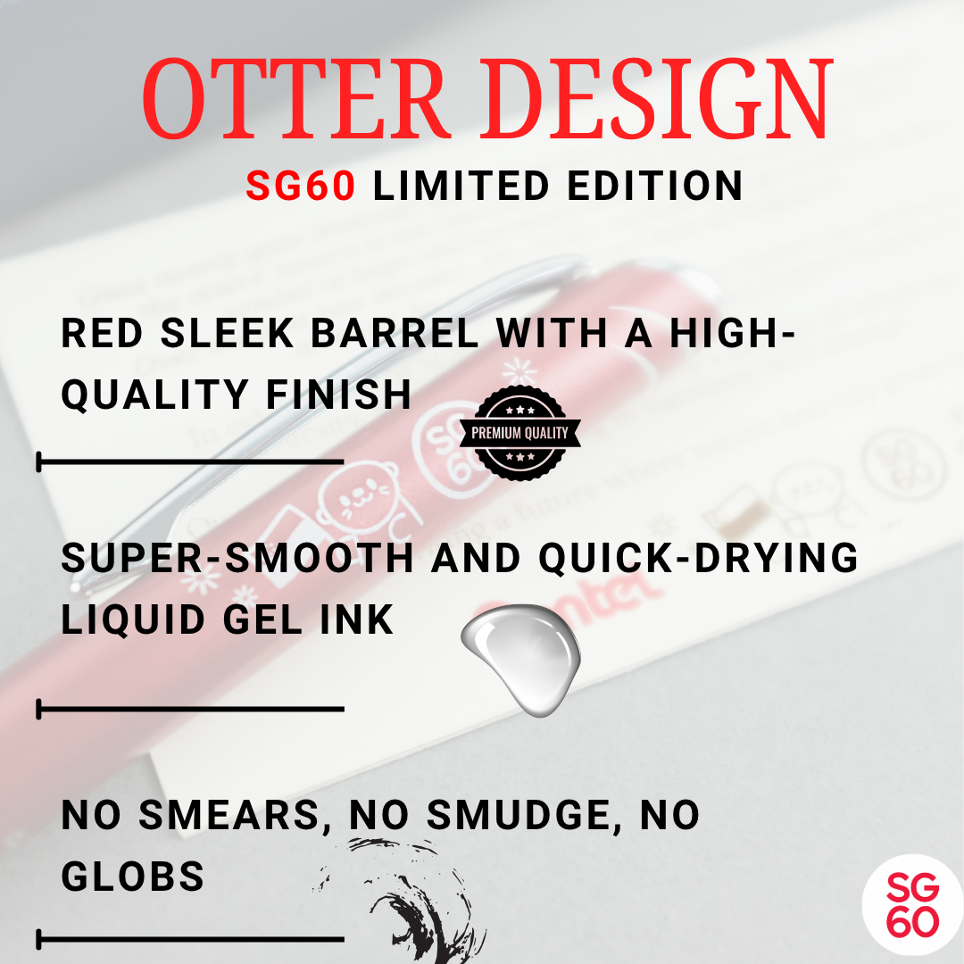[SG] Limited Edition Pentel SG60 Otter Design Energel Pen [Evergreen Stationery]