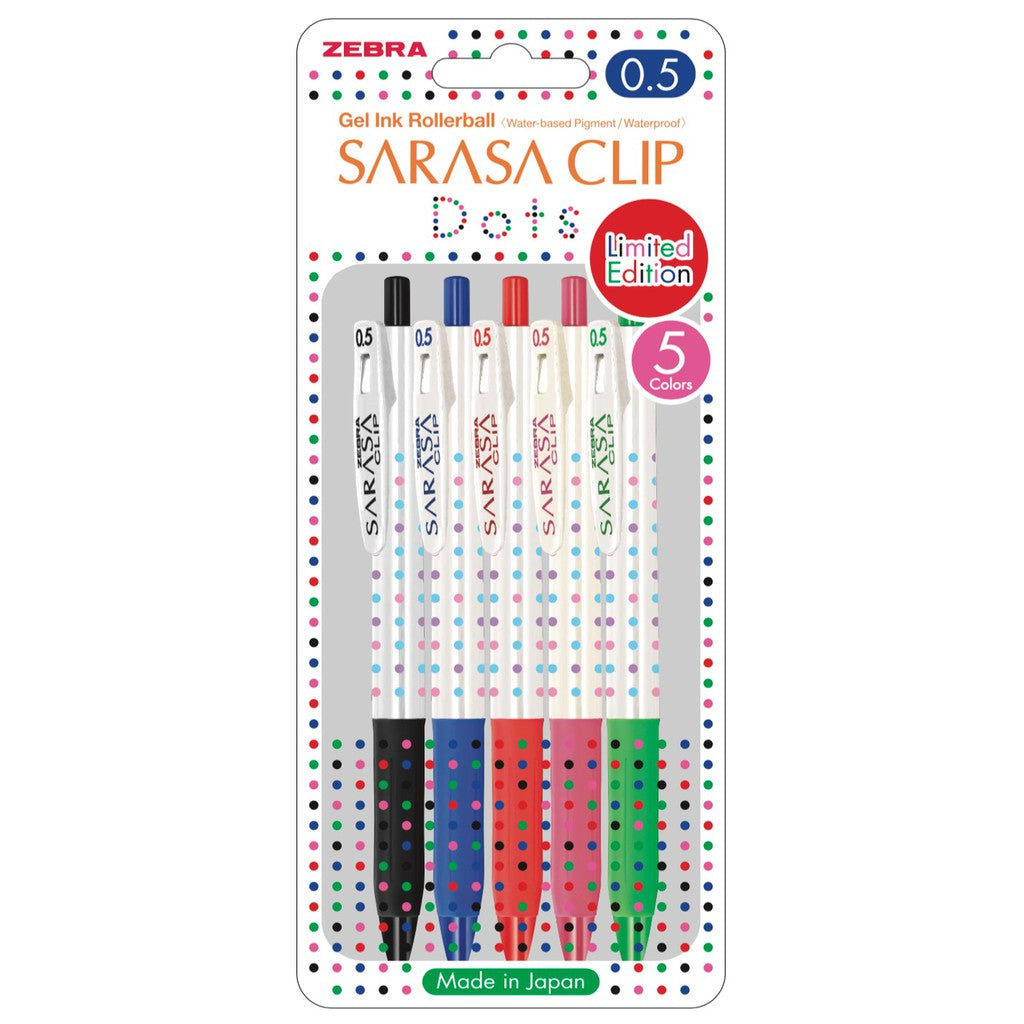 [SG] [Limited Edition] | Zebra Sarasa Clip Colourful Dots Gel Pen [Evergreen Stationery]