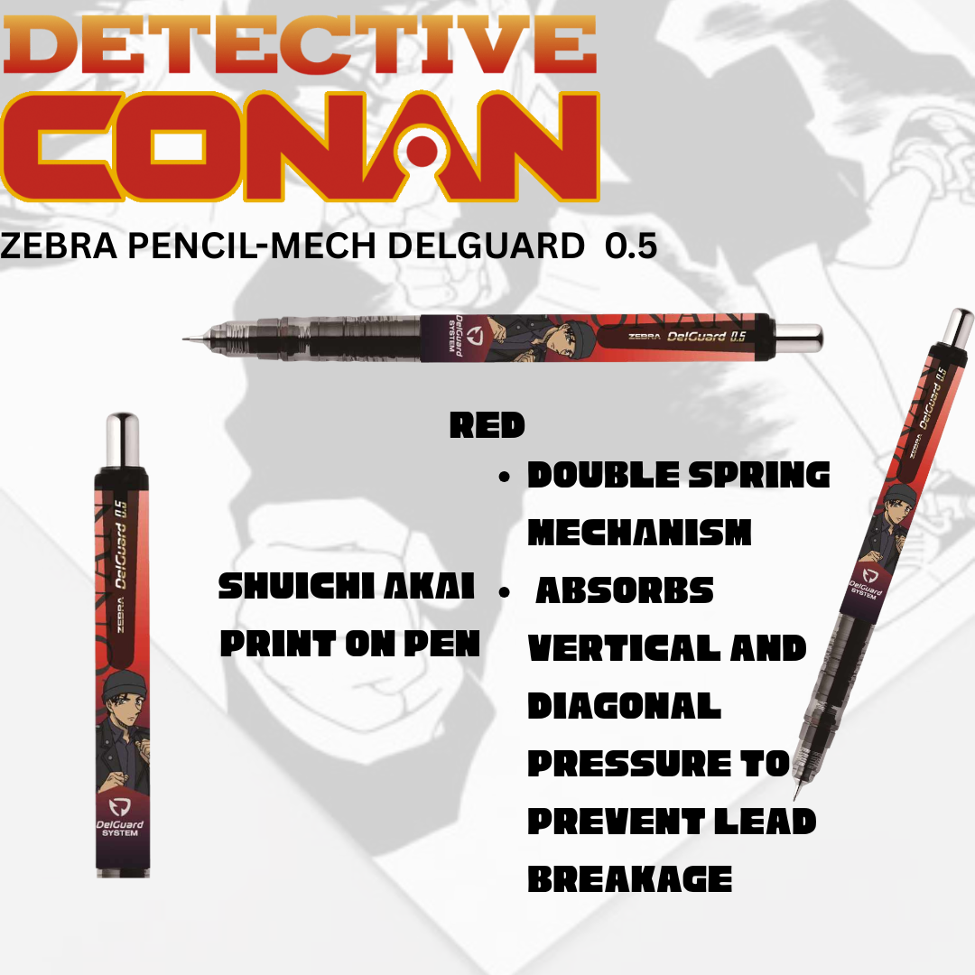 Zebra Delguard Detective Conan Limited Edition Individual 0.5mm Mechanical Pencil | Anime Lovers